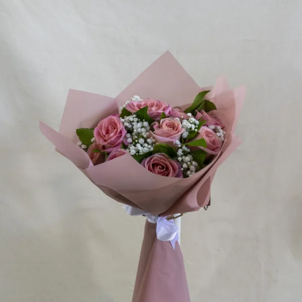 Ramo 12 rosas, rosado